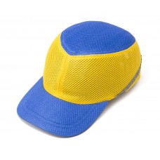 Каска-бейсболка ударопрочная зі світловідбиваючої стрічкою (колір синьо-жовтий)